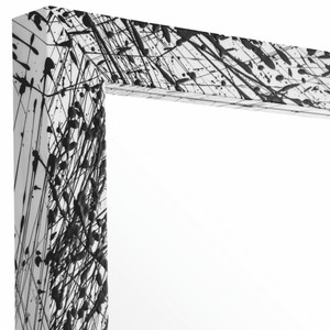 Casa Padrino Luxus Spiegel Weiß / Schwarz 97,5 cm - Quadratischer Wandspiegel