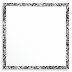 Casa Padrino Espejo de Lujo Blanco / Negro 97,5 cm - Espejo de Pared Cuadrado