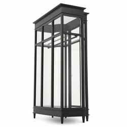 Casa Padrino armario de dormitorio Art Déco de lujo en caoba negro 147 x Al. 238 cm