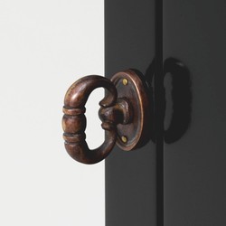 Casa Padrino armario de dormitorio Art Déco de lujo en caoba negro 147 x Al. 238 cm