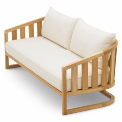 Casa Padrino Luxury Teak Garden Sofa Natural 180 cm - Teak Garden Furniture