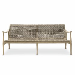 Casa Padrino Luxury Teak Garden Sofa Greige 180 cm - Teak Garden Furniture