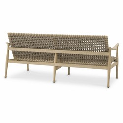 Casa Padrino Luxury Teak Garden Sofa Greige 180 cm - Teak Garden Furniture