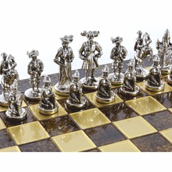 Casa Padrino Luxury Knight Chess Set Bronze / Gold / Silver 44 x 44 cm - Medieval Style Chess Set