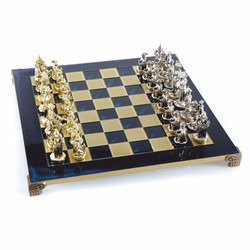 Casa Padrino Luxury Knight Chess Set Bronze / Gold / Silver 44 x 44 cm - Medieval Style Chess Set