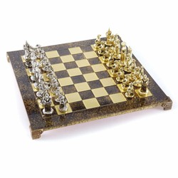 Casa Padrino Luxury Knight Chess Set Bronze / Gold / Silver 44 x 44 cm - Medieval Style Chess Set