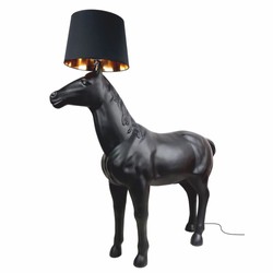 Casa Padrino XXL Floor Lamp Horse Matte Black 235 x H. 240 cm - Animal Floor Lamp