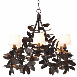 Casa Padrino Luxury Living Room Chandelier Bronze / White Ø 90 cm - Luxury Quality