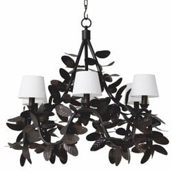 Casa Padrino Luxury Living Room Chandelier Bronze / White Ø 90 cm - Luxury Quality