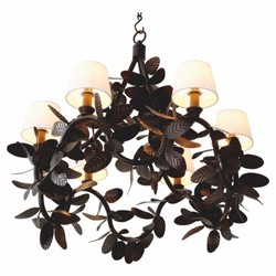 Casa Padrino Luxury Living Room Chandelier Bronze / White Ø 90 cm - Luxury Quality