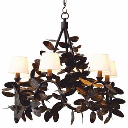 Casa Padrino Luxury Living Room Chandelier Bronze / White Ø 90 cm - Luxury Quality