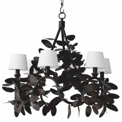 Casa Padrino Luxury Living Room Chandelier Bronze / White Ø 90 cm - Luxury Quality