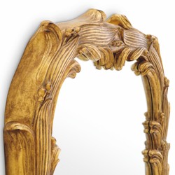 Casa Padrino Luxury Baroque Mahogany Mirror Antique Gold H. 129 cm - Baroque Furniture