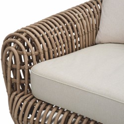 Casa Padrino Luxury Garden Sofa Brown / Sand 229.5 cm - Garden & Hotel Furniture