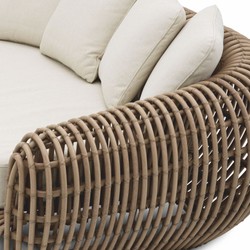 Casa Padrino Luxury Garden Sofa Brown / Sand 229.5 cm - Garden & Hotel Furniture