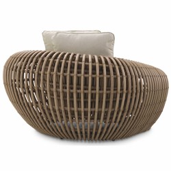 Casa Padrino Luxury Garden Armchair Brown / Sand 120.5 cm - Garden & Hotel Furniture