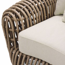Casa Padrino Luxury Garden Armchair Brown / Sand 120.5 cm - Garden & Hotel Furniture