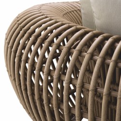 Casa Padrino Luxury Garden Armchair Brown / Sand 120.5 cm - Garden & Hotel Furniture
