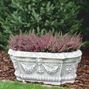 Casa Padrino pot de fleurs décoratif de jardin baroque blanc / gris 83 cm - Jardinière de style baroque