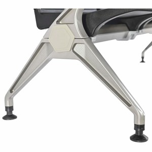 Casa Padrino 3er Besucherbank / Wartezimmerbank Schwarz / Grau 180 cm - Wartezimmer Möbel