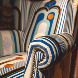 Casa Padrino poltrona di lusso multicolore / nero A. 103 cm - Mobili in stile barocco