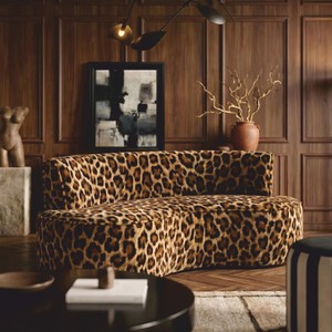 Casa Padrino divano di lusso in velluto con stampa leopardata 180 cm - Mobili per soggiorno e hotel
