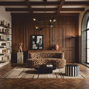 Casa Padrino Luxus Samt Sofa mit Leoparden Design 180 cm - Wohnzimmer & Hotel Möbel