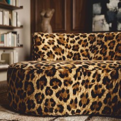 Casa Padrino canapé de luxe en velours imprimé léopard 180 cm - Meubles de salon et d'hôtel