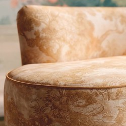 Casa Padrino sofá de lujo de terciopelo crema / beige 180 cm - Muebles de salón y hotel