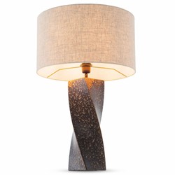 Casa Padrino Luxury Ceramic Table Lamp Vintage Brown / Gray H. 68.5 cm