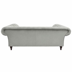 Casa Padrino divano Chesterfield in velluto grigio / nero 225 cm - Mobili Chesterfield