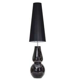 Casa Padrino lámpara de pie de lujo negro Al. 137 cm - Lámpara de pie redonda de vidrio
