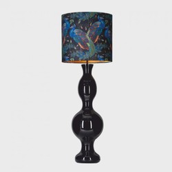 Casa Padrino lámpara de pie de lujo negro / multicolor Al. 128 cm - Lámpara de pie redonda de vidrio