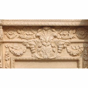 Casa Padrino Luxus Barock Travertin Kaminumrandung Beige 180 x H. 140 cm