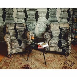 Casa Padrino Luxury Velvet Armchair Beige / Black / Brass - Office Armchair - Office Furniture - Luxury Furniture