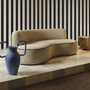 Gebogenes Luxus Wohnzimmer Hotel Samt Sofa Beige