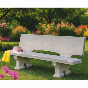 Casa Padrino banco de jardín Art Nouveau de hormigón gris 177 cm - Muebles de jardín de hormigón - Muebles de jardín Art Nouveau - Hecho en Italia