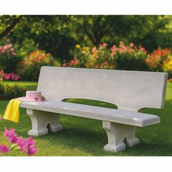 Casa Padrino Art Nouveau Concrete Garden Bench Gray 177 cm - Concrete Garden Furniture - Art Nouveau Garden Furniture - Made in Italy