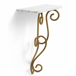 Casa Padrino consolle a muro di lusso con piano in marmo bianco / ottone vintage A. 73,5 cm - Mobili di lusso - Arredamento di lusso