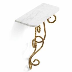 Casa Padrino consolle a muro di lusso con piano in marmo bianco / ottone vintage A. 73,5 cm - Mobili di lusso - Arredamento di lusso
