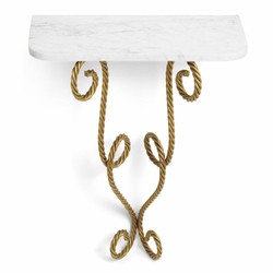 Casa Padrino consolle a muro di lusso con piano in marmo bianco / ottone vintage A. 73,5 cm - Mobili di lusso - Arredamento di lusso
