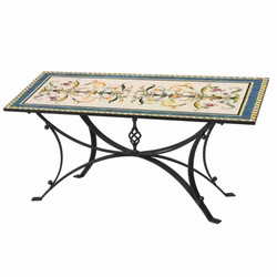 Luxus Jugendstil Garten Terrassen Esstisch Bunt Schwarz