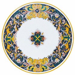 Runder Luxus Jugendstil Garten Terrassen Esstisch Weiß Bunt Schwarz