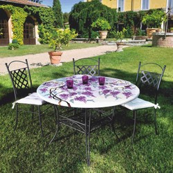 Runder Luxus Jugendstil Garten Terrassen Esstisch Weiß Bunt Schwarz Runder Luxus Jugendstil Garten Terrassen Esstisch Weiß Bunt Schwarz