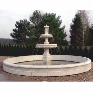 Casa Padrino fuente barroco con marco gris Ø 800 x Al. 400 cm - Fuente gigante de jardín de estilo nostálgico - Fuente para hotel - Decoración de jardín