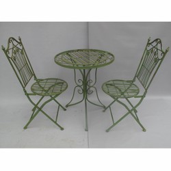Jugendstil Garten Terrassen Möbel Set Gartenstühle mit Gartentisch Grün