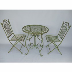 Jugendstil Garten Terrassen Möbel Set Gartenstühle mit Gartentisch Grün