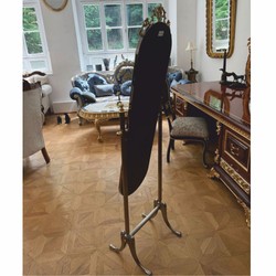 Casa Padrino miroir sur pied baroque de luxe argent / or H. 165 cm - Miroir pivotant - Mobilier baroque - Fabriqué en Italie