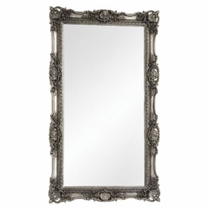 Casa Padrino espejo barroco antiguo plata antiguo Al. 210 cm - Espejo de pared rectangular de estilo barroco - Magnífico mueble barroco