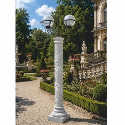 Casa Padrino farol de jardín barroco gris / negro Al. 230 cm - Magnífica lámpara de pie barroca para exteriores - Iluminación de exteriores - Hecho en Italia